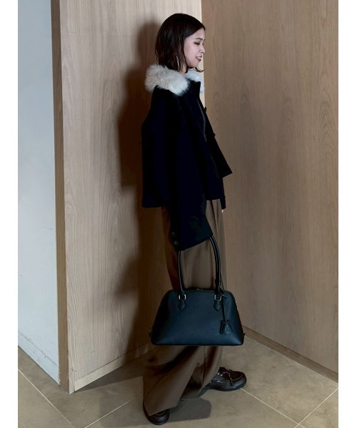 セール】2wayファーカラーリバーショートコート（チェスターコート