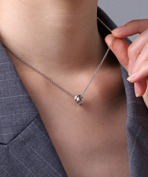 THE EDGE”カッティングダブルリングペアネックレス/シルバー925【LION