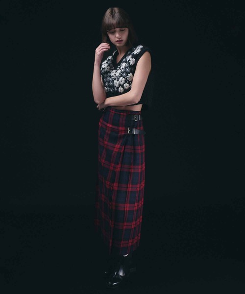 O'NEIL OF DUBLIN | ウーステッドウール ロングキルトスカート WOMEN