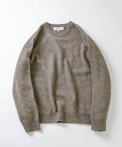 セール】『XLサイズあり』シェットランドウールクルーネックニット