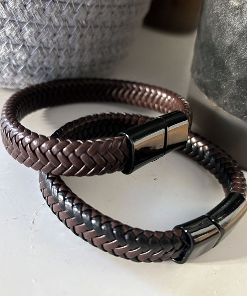 PUレザー 編み込み ブレスレット（ブレスレット）｜Port（ポート）の