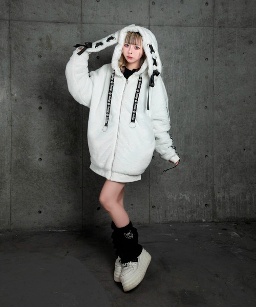 セール】ウサ耳ファーZIPコート（その他アウター）｜Amilige