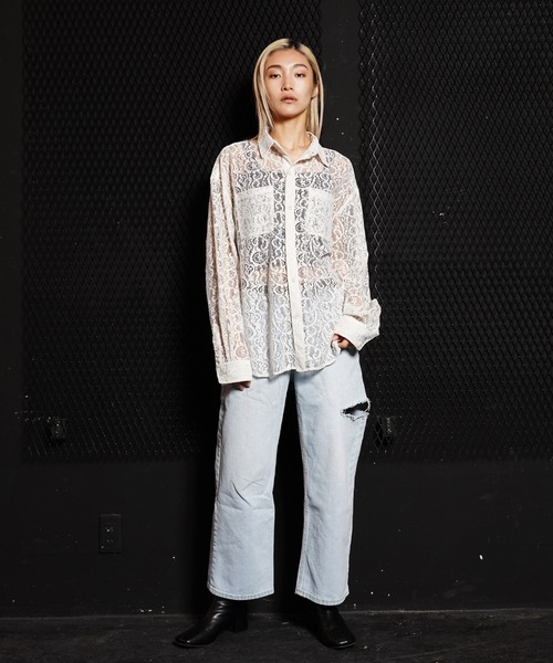 G.O.C（ジーオーシー）の「オーバーサイズレースシャツ（シャツ