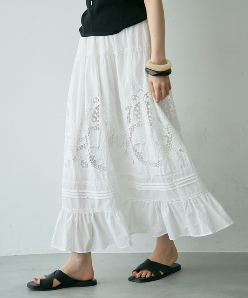 カットワークレースギャザースカート（スカート）｜Trish（トリッシュ