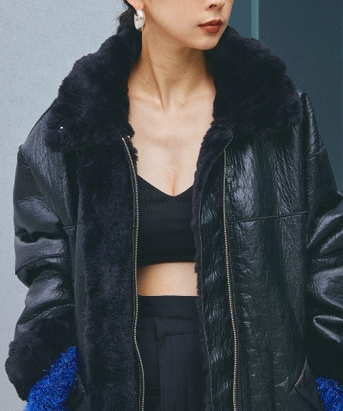 Ameri（アメリ）の「UND REVERSIBLE BONDING JACKET（ライダース