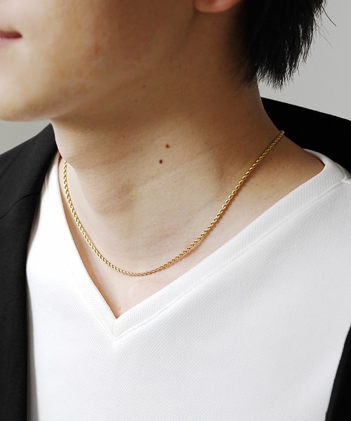 セール】【MinoriTY】スパイラルチェーンネックレス 46cm メンズ