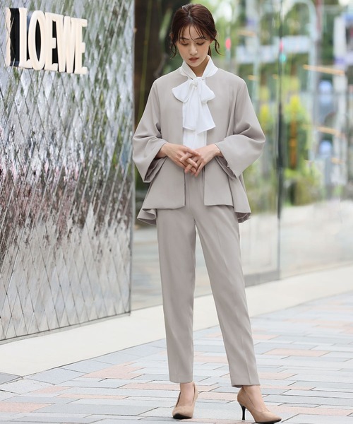 Flolia（フロリア）の「洗える スーツ セットアップ パンツスーツ ノー