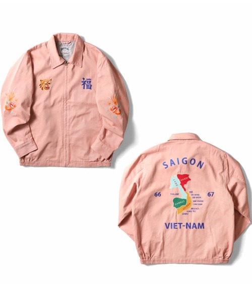 26SS新色追加】HOUSTON ヒューストン COTTON VIETNAM JACKET 虎 MAP柄
