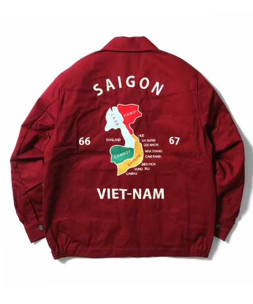 26SS新色追加】HOUSTON ヒューストン COTTON VIETNAM JACKET 虎 MAP柄