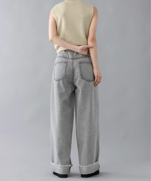 musubore（ムスボレ）の「ワイドハトメデニムパンツ（デニムパンツ