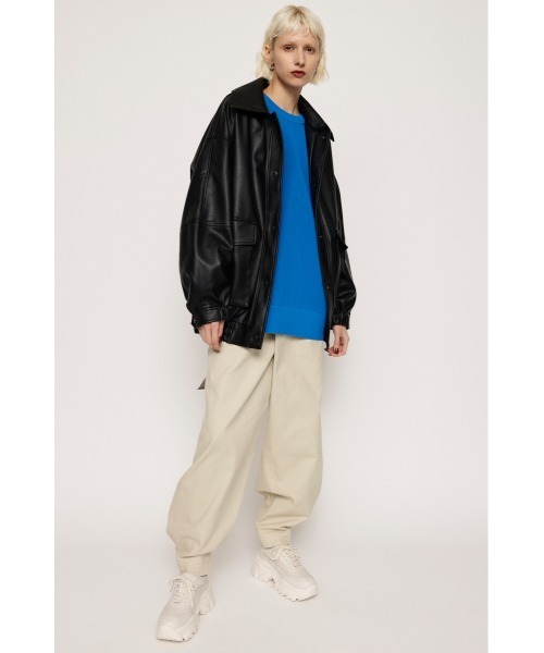 SLY（スライ）の「FAUX LEATHER OVERSIZE BZ フォックスレザー
