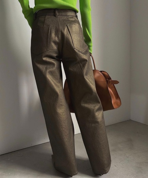 Ameri（アメリ）の「LONG STRAIGHT FOIL DENIM（デニムパンツ）」 - WEAR