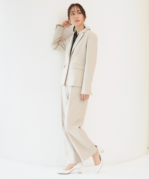 選べる4タイプ洗えるベーシックビジネススーツ セミワイドパンツセット