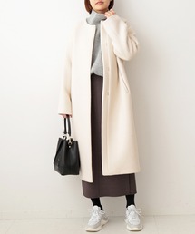 IENA（イエナ）の「ロングスリットノーカラーコート◇（ノーカラー