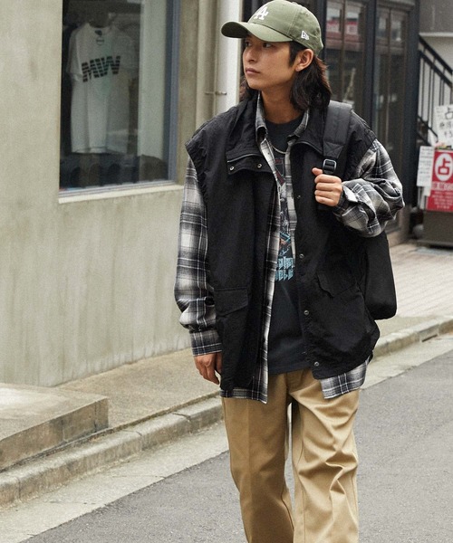 retock's】ロゴ刺繍 オンブレチェック ビッグシルエット長袖シャツ