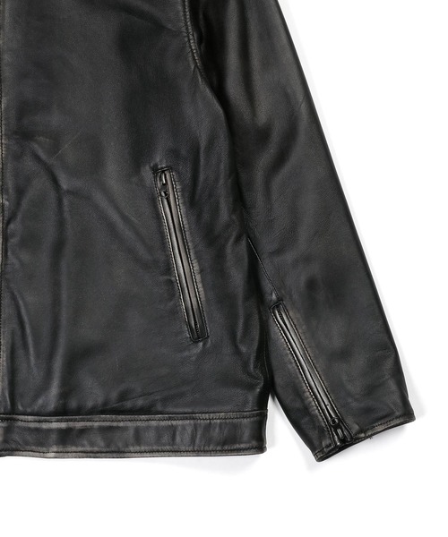 SINGLE RIDERS JACKET：シープスキンレザー シングルライダース
