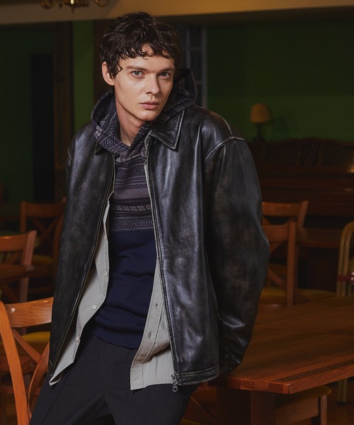 SINGLE RIDERS JACKET：シープスキンレザー シングルライダース