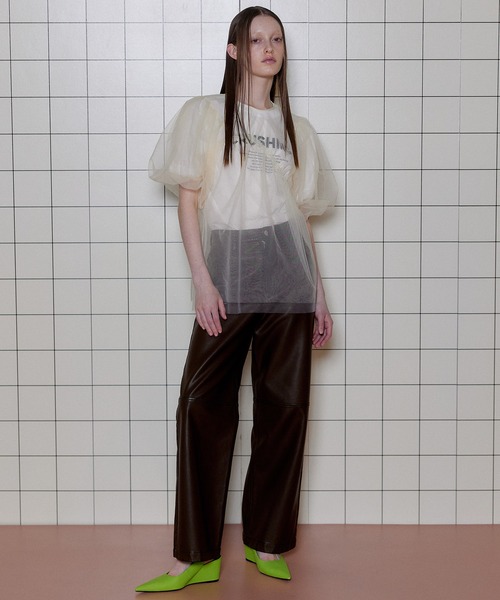 2way Tulle Puff Sleeve Tops/2WAYチュールパフスリーブトップス