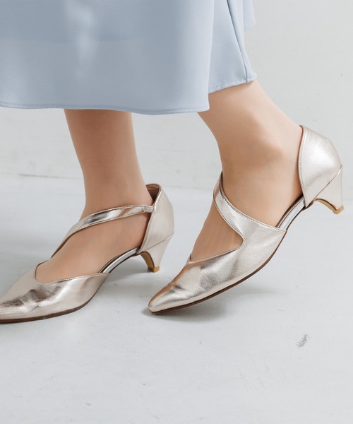 kaene】【アシメストラップパンプス】/結婚式/シューズ/オフィス