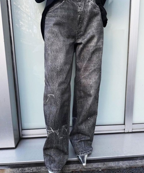 Ameri（アメリ）の「TROMPE L′OEIL DENIM PANTS（デニムパンツ）」 - WEAR