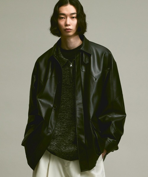 soerte（ソエルテ）の「Stand collar leather jacket（renewal