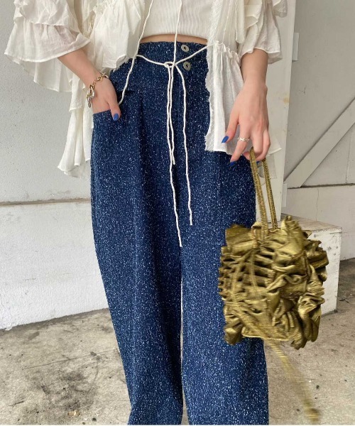 Ameri（アメリ）の「MEDI SCRATCH OVAL WIDE DENIM（デニムパンツ