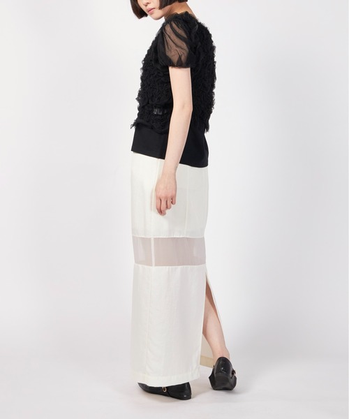 CLANE（クラネ）の「CLANE TULLE VEST LAYERED TOPS（Tシャツ