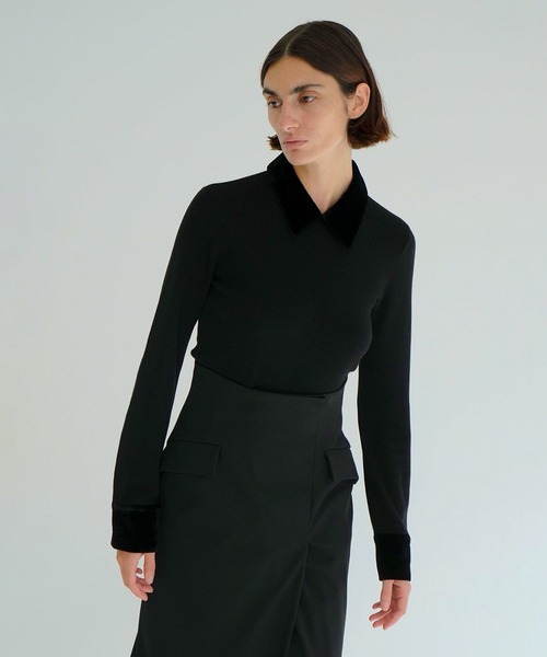 VELOR COLLAR KNIT TOPS（ニット/セーター）｜CLANE（クラネ）の