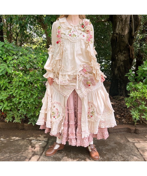 PINK HOUSE（ピンクハウス）の「綿レース使いアンティークギンガム