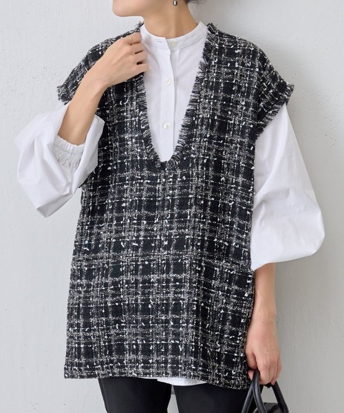 BEARDSLEY（ビアズリー）の「ツイードベストVネックプルオーバー