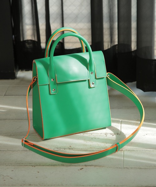 TIDEWAY】ネオンカラー リアルレザーショルダーバッグ NEON 2WAY FLAP