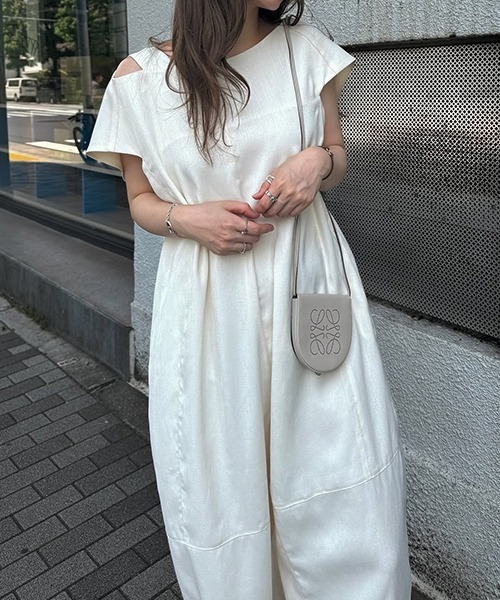 セール】asymmetry bundle sleeve all-in-one（つなぎ/オールインワン