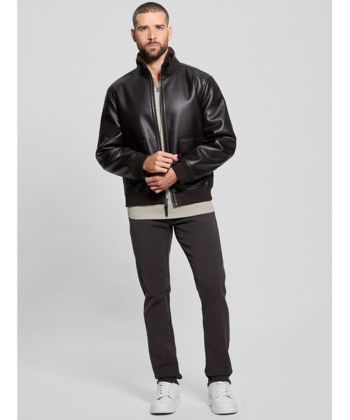 RYDER Bonded Pu Zip Jacket ライダースジャケット | GUESS(ゲス