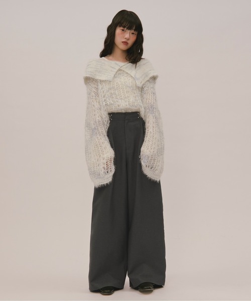 loin nuit（ロワンニュイ）の「sheer collar knit / シアーカラー