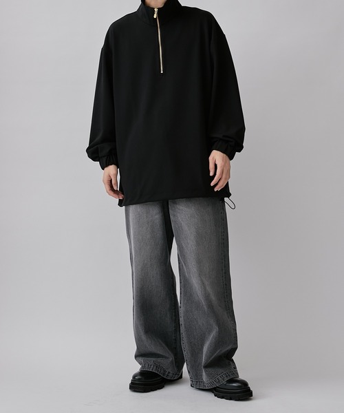 Lui's（ルイス）の「ジョーゼットスタンドハーフZIPカットソー（T