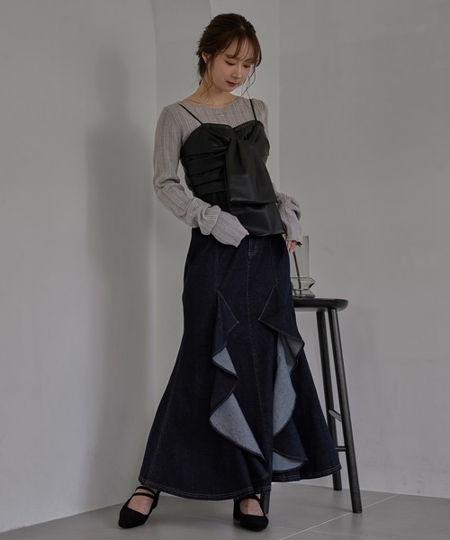 frills mermaid denim skirt / フリルマーメイドデニムスカート