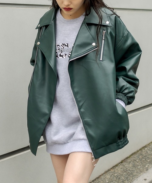 RASVOA（ラスボア）の「フェイクレザーオーバーライダースジャケット