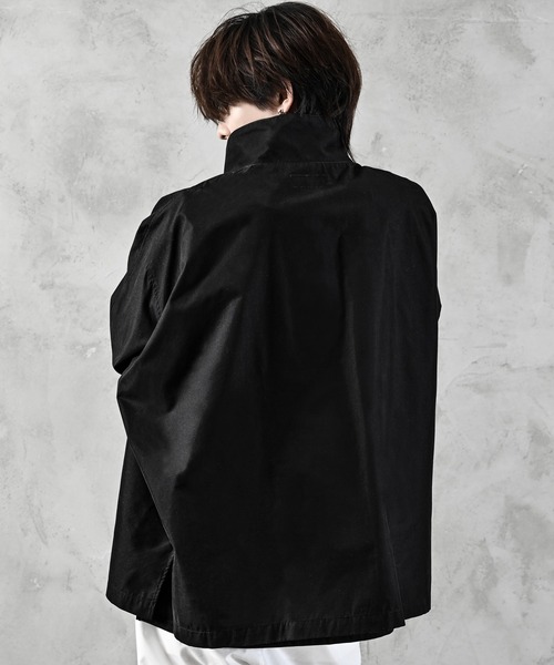 Double half zip cotton nylon pullover / ダブルハーフジップコットン