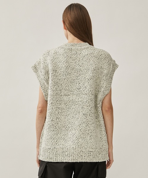 CLANE（クラネ）の「【CLANE/クラネ】SIDE ZIP TWEED KNIT VEST/サイド