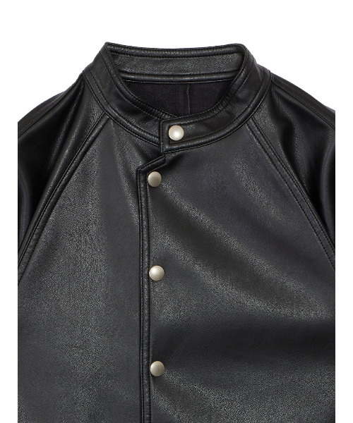 ROUND SHORT SYNTHETIC LEATHER JACKET（その他アウター）｜Ameri
