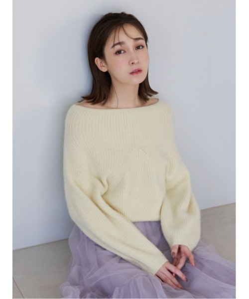 SNIDEL（スナイデル）の「ファーライクオーバーニットプルオーバー