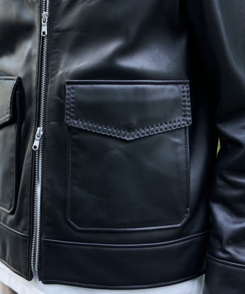 TETE HOMME（テットオム）の「SHEEP LEATHER JACKET / スタンドカラー