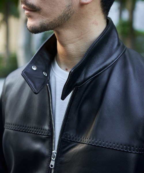 TETE HOMME（テットオム）の「SHEEP LEATHER JACKET / スタンドカラー