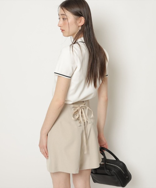 Rirandture（リランドチュール）の「mimi刺繍クロップドポロニット