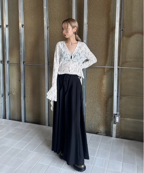 UND 2WAY CUT LACE FRILL TOP（Tシャツ/カットソー）｜Ameri（アメリ