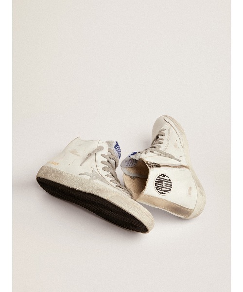 GOLDEN GOOSE Francy sneakers white leather-silver suede star