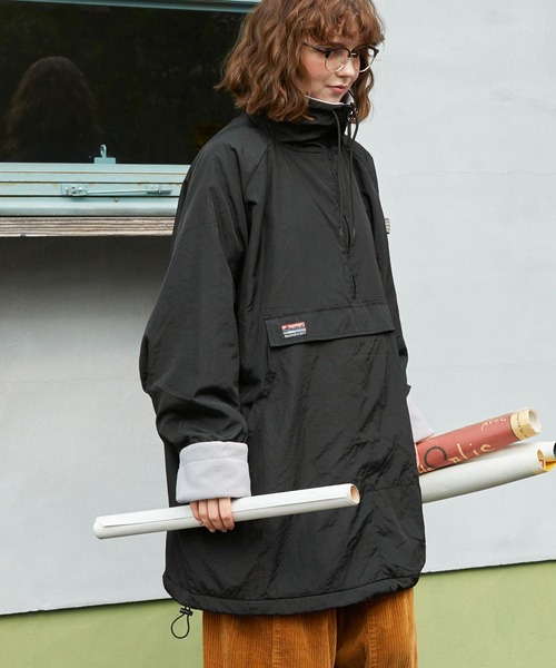 裏フリースハーフジップアノラックプルオーバー MONO-MART LADY'S