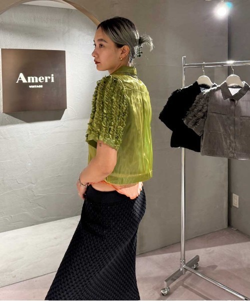 FRILL SLEEVE SHEER SHIRT（シャツ/ブラウス）｜Ameri（アメリ）の