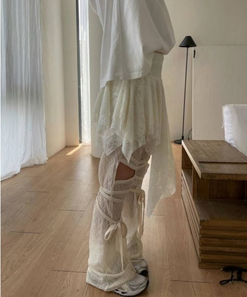 レース】スリットリボンパンツ（その他パンツ）｜Y2K SYNAPSE FACTORY