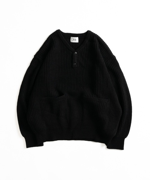 HENRY NECK RIB KNIT /ヘンリーネックリブニット（ニット/セーター